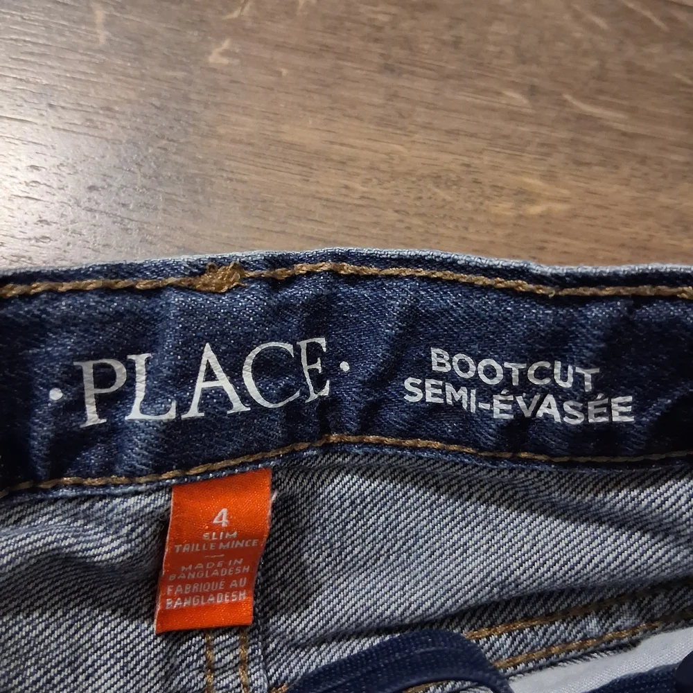 The Children's Place Boys Dark Blue Denim Bootcut Jeans Kids Bottoms Size 4